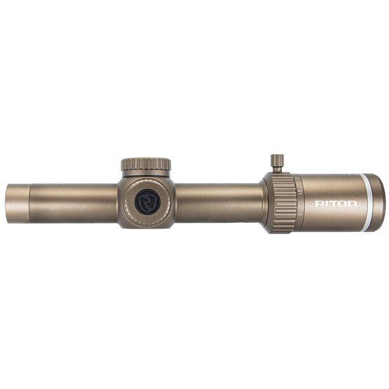 Riton X3 Tactix 1-8x24 SFP Illuminated OT Riflescope in FDE has a 30mm tube